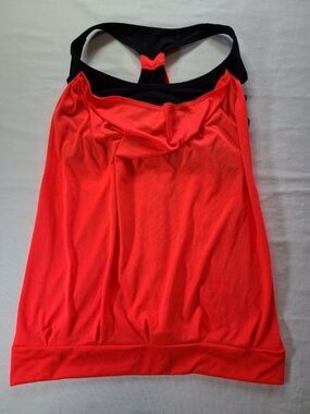 BCG Tank Top Medium Orange Black Built In Bra Racerback Athletic Workout